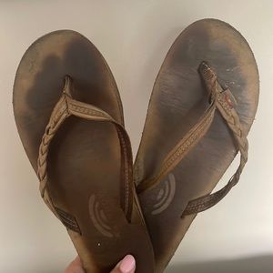 Women’s Braided Rainbow Flip Flops